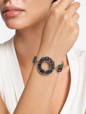 Vintage Handmade Multicolor Glass Bead Bracelet – Silver Tone